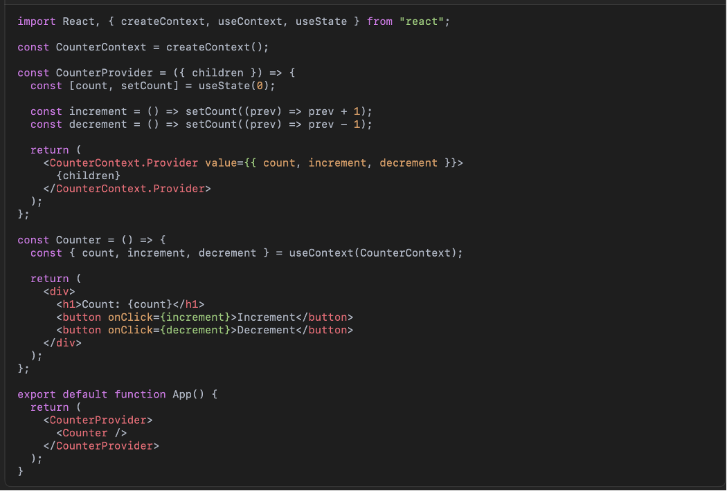 counter application with react context